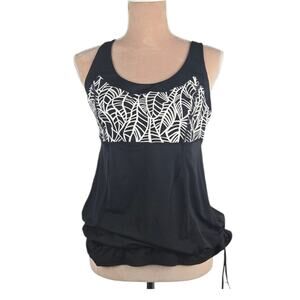 Lululemon Elevate Tank Black White Banana Leaf Size 10